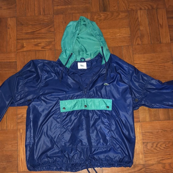 Vintage 90s Lacoste windbreaker size large it’s teal & navy blue 9/10 condition - Picture 7 of 7